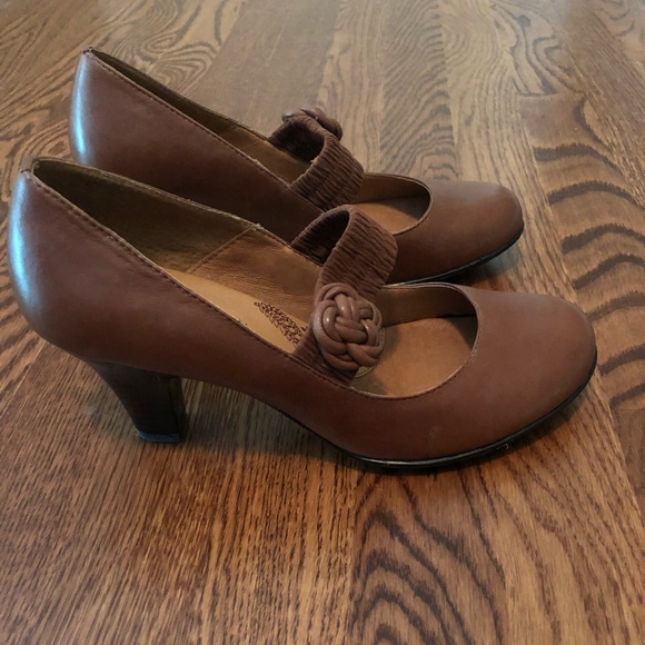 Sofft Shoes Sofft Brown Mary Jane Shoes With Low Heel New Poshmark